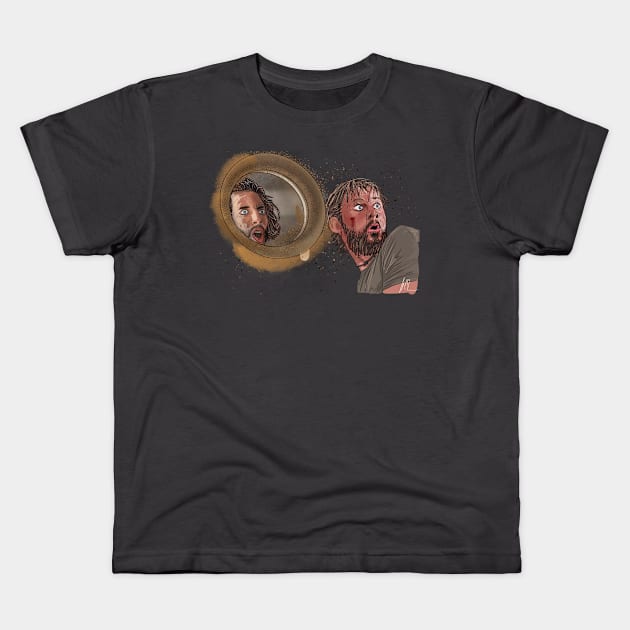 LOST: Desmond & Charlie Look Stage Left Kids T-Shirt by 51Deesigns